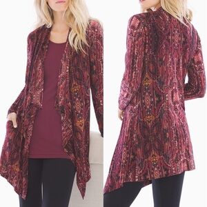 Soma Live. Lounge. Wear. Soft Jersey Printed Wrap Cardigan Sweater Sz L